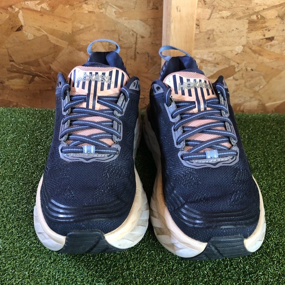 Hoka One One Bondi 6 Blue Lace Up Athletic Running Shoes Women’s 6.5 Wide - Picture 2 of 10